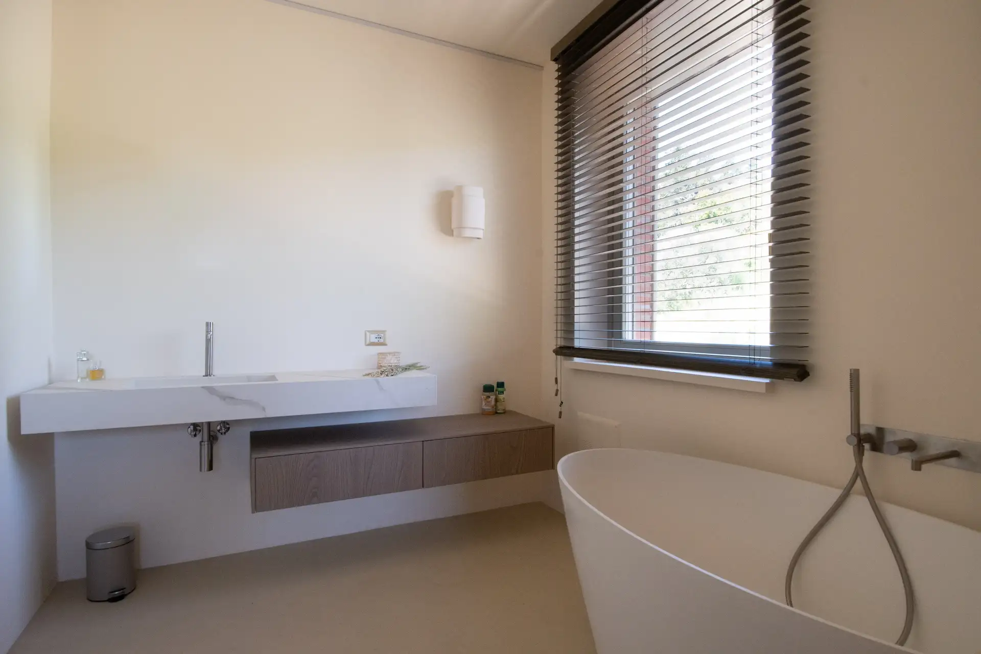 View of the spacious main bedroom at Villa Lidia