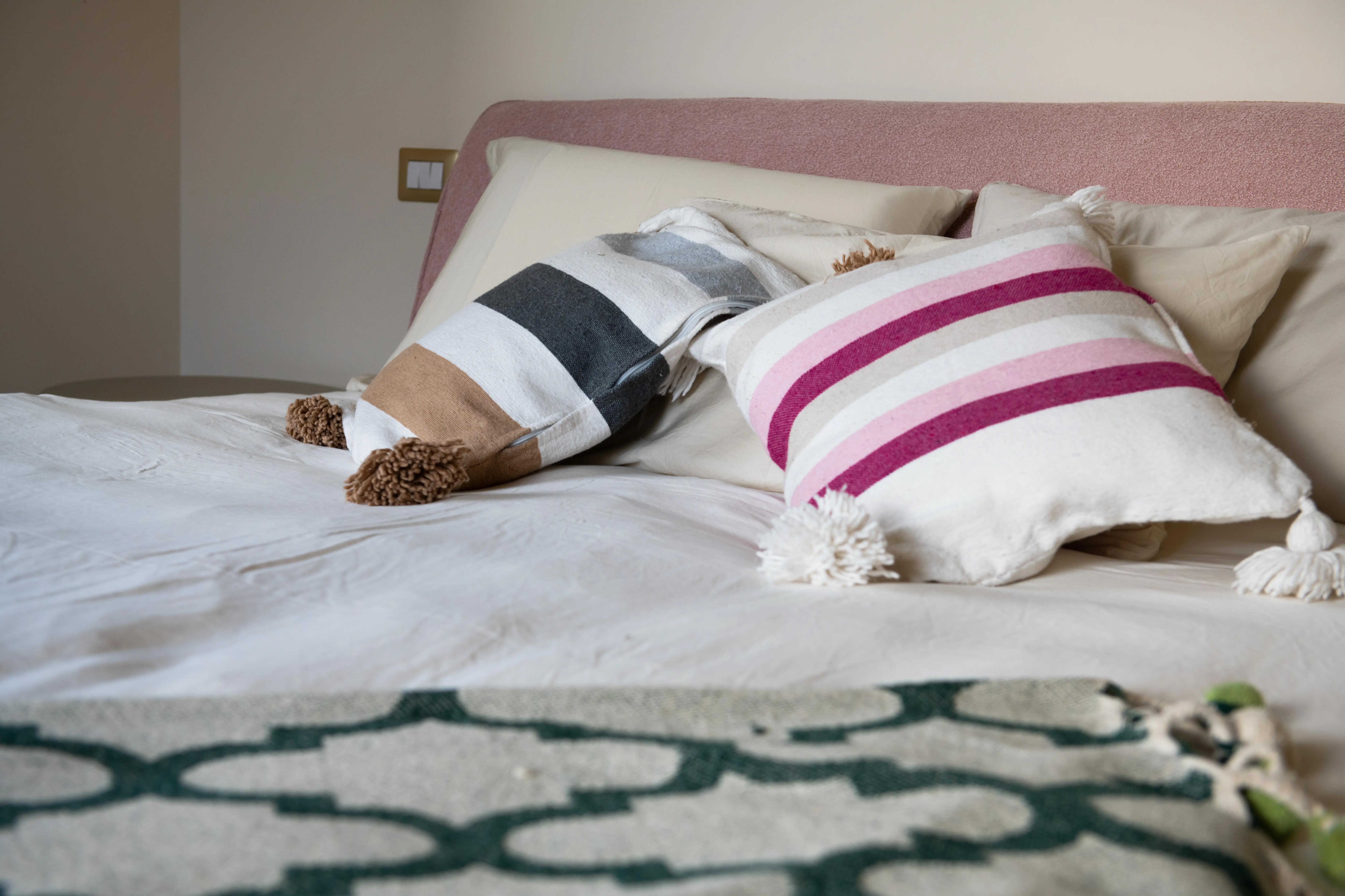 View of the spacious main bedroom at Villa Lidia