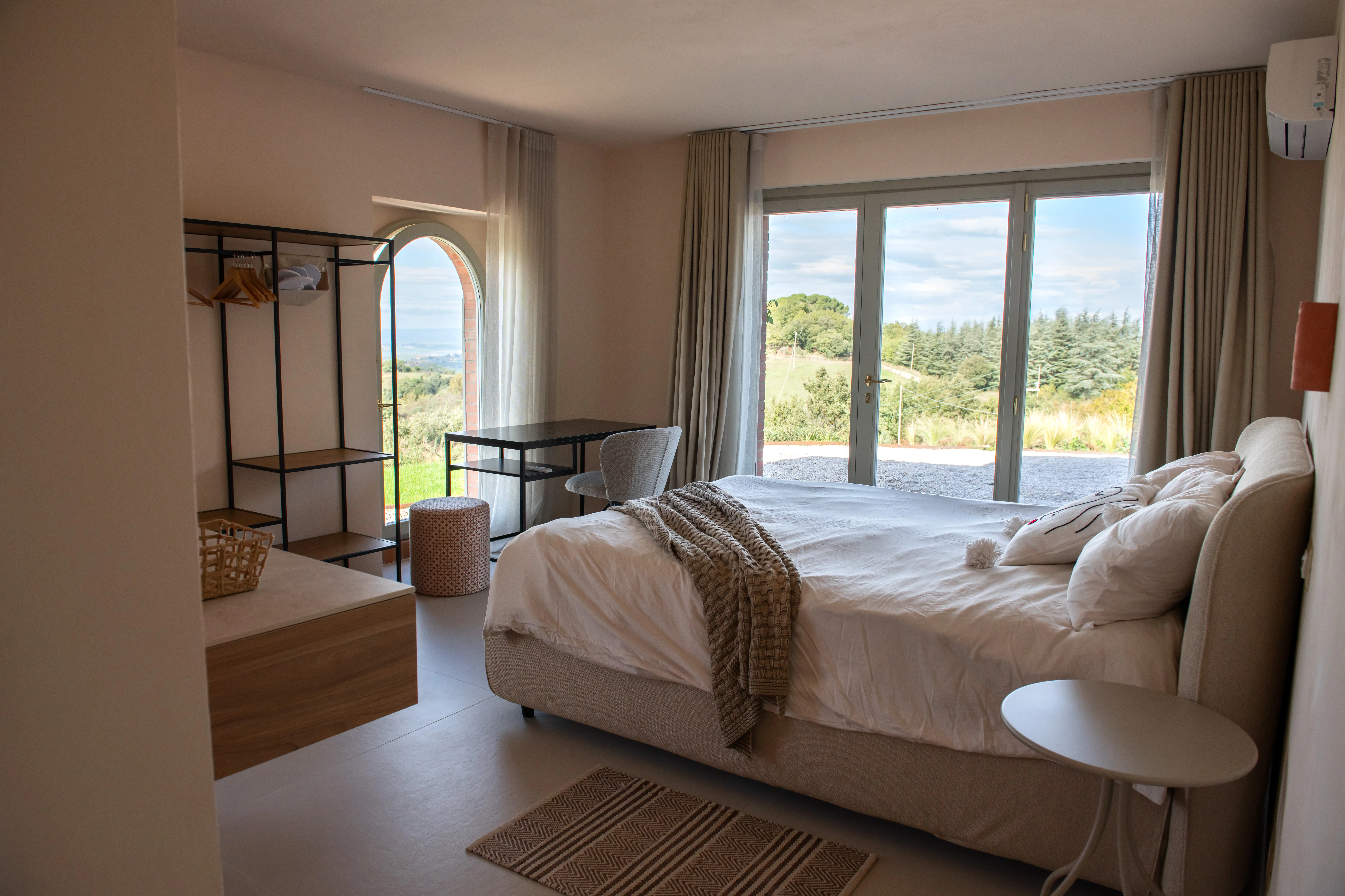 View of the spacious main bedroom at Villa Lidia