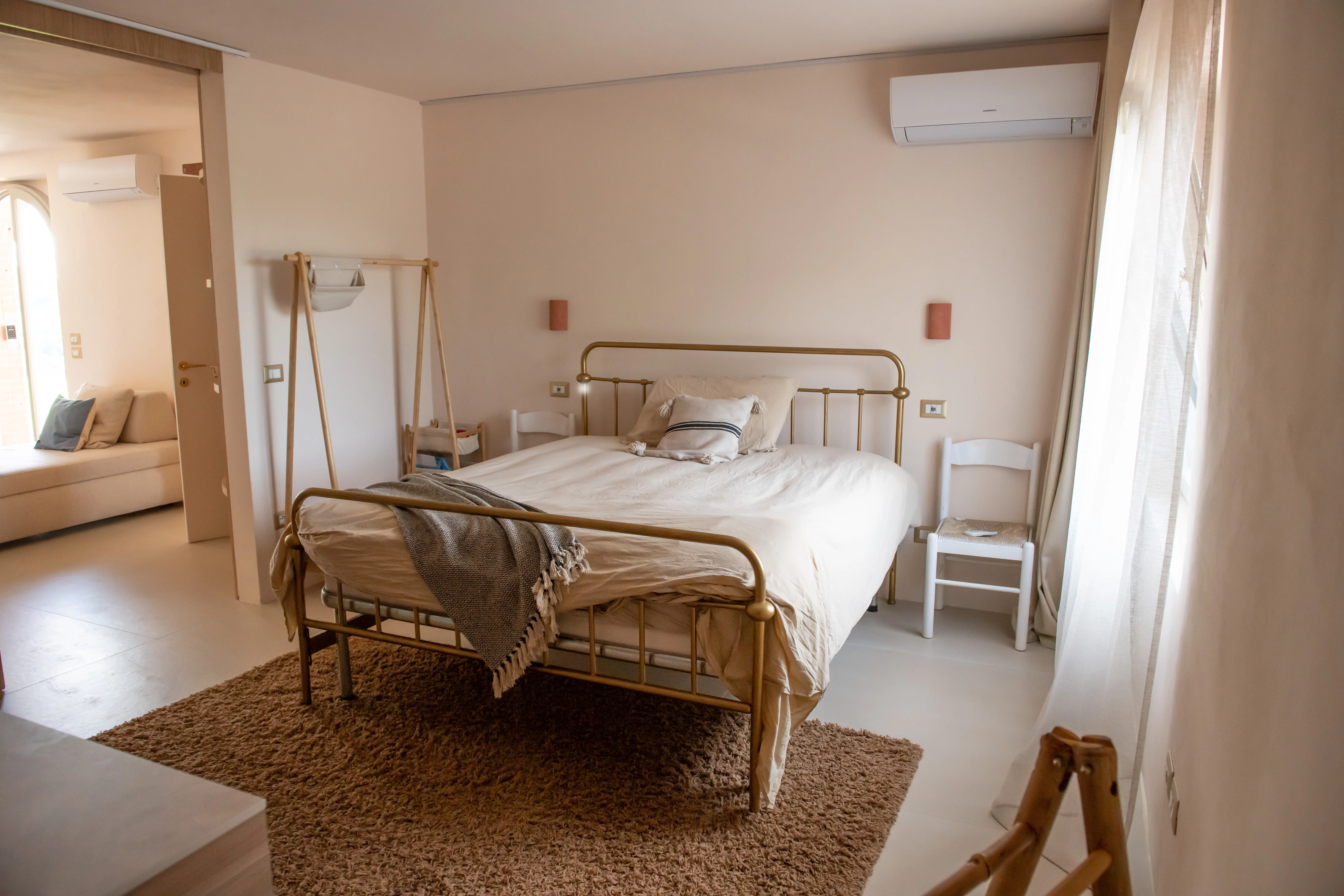 View of the spacious main bedroom at Villa Lidia