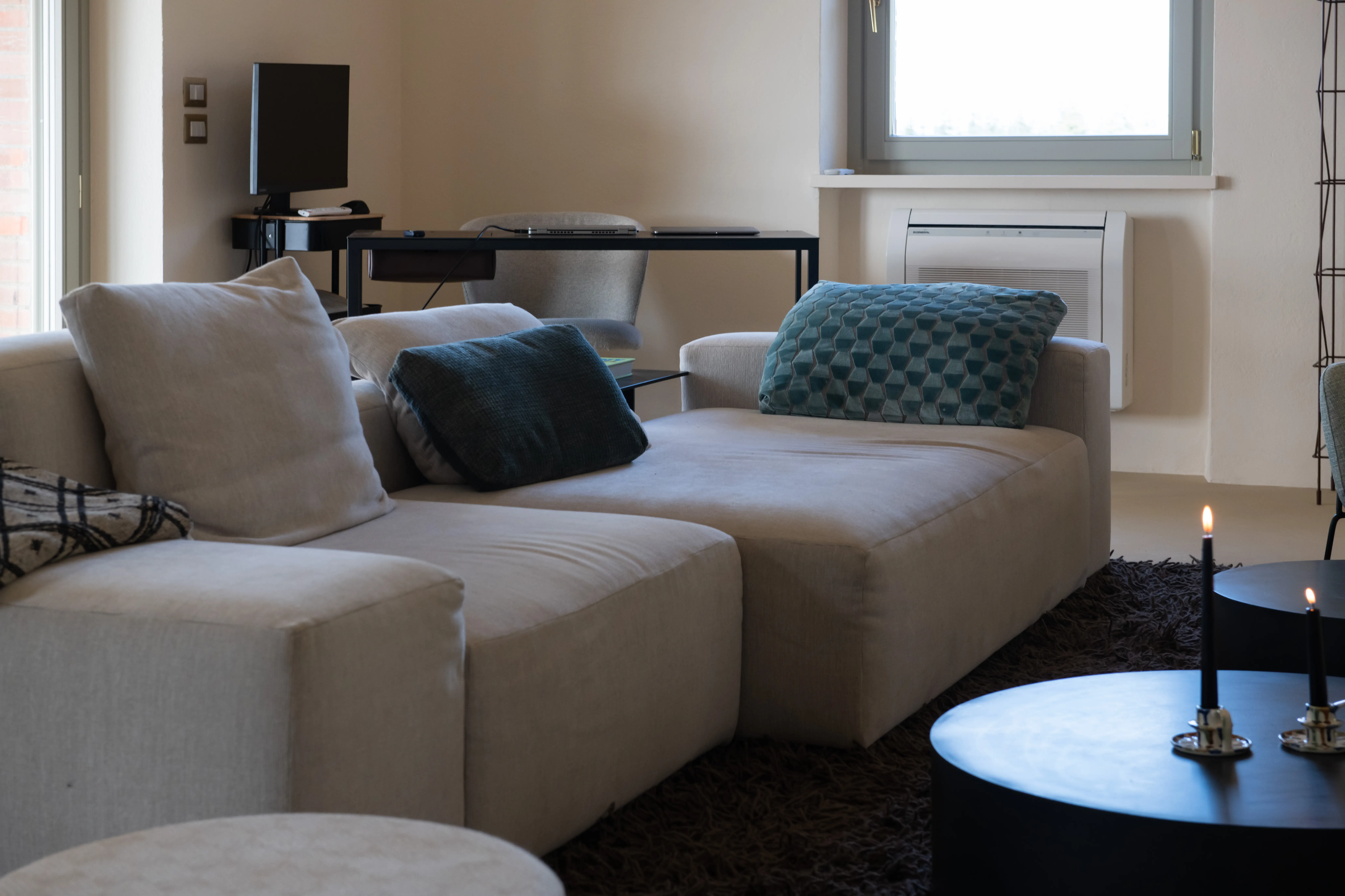 View of the spacious main bedroom at Villa Lidia