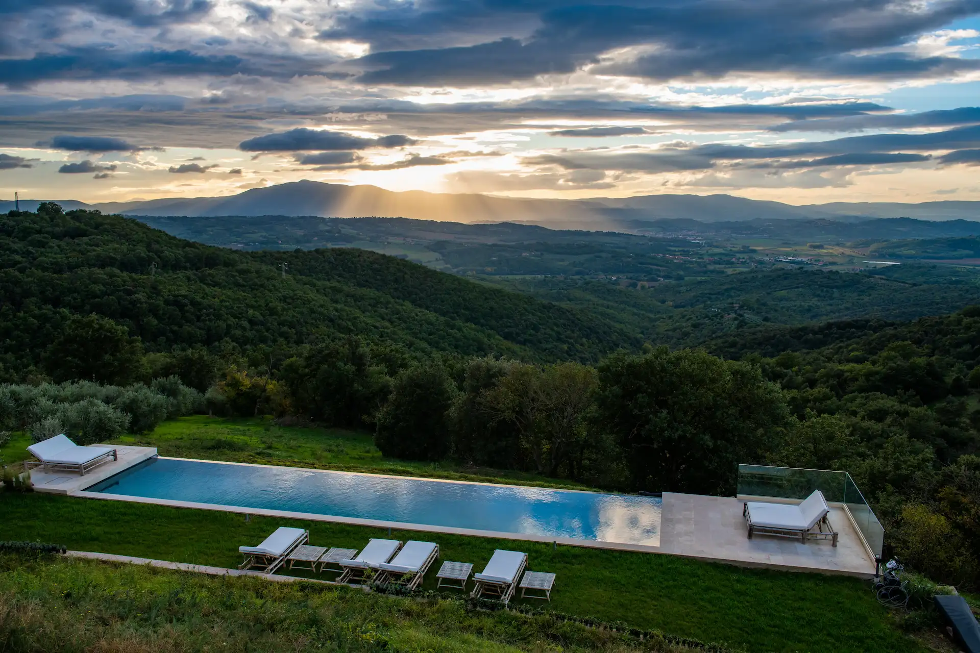 View of the spacious main bedroom at Villa Lidia