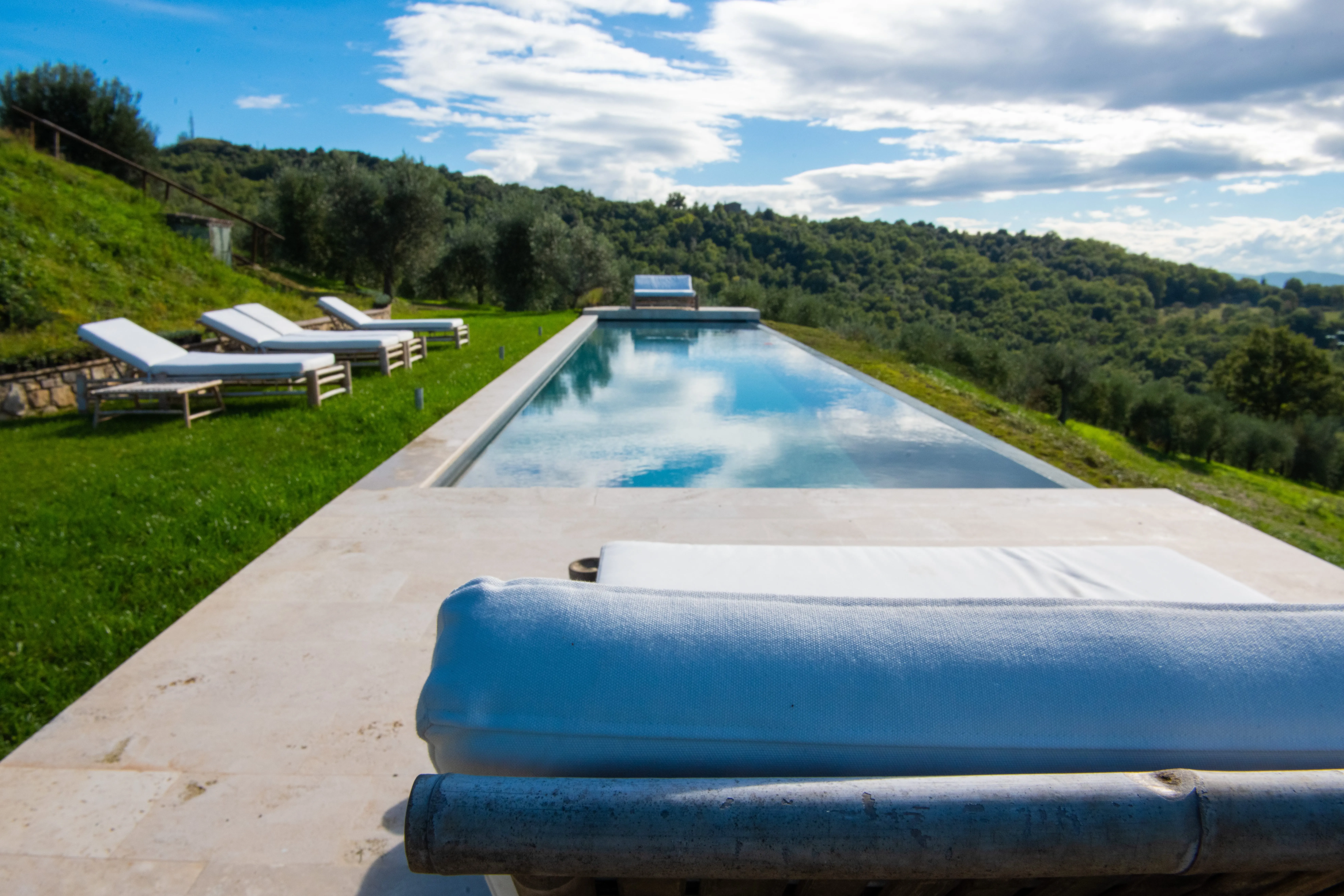 View of the spacious main bedroom at Villa Lidia