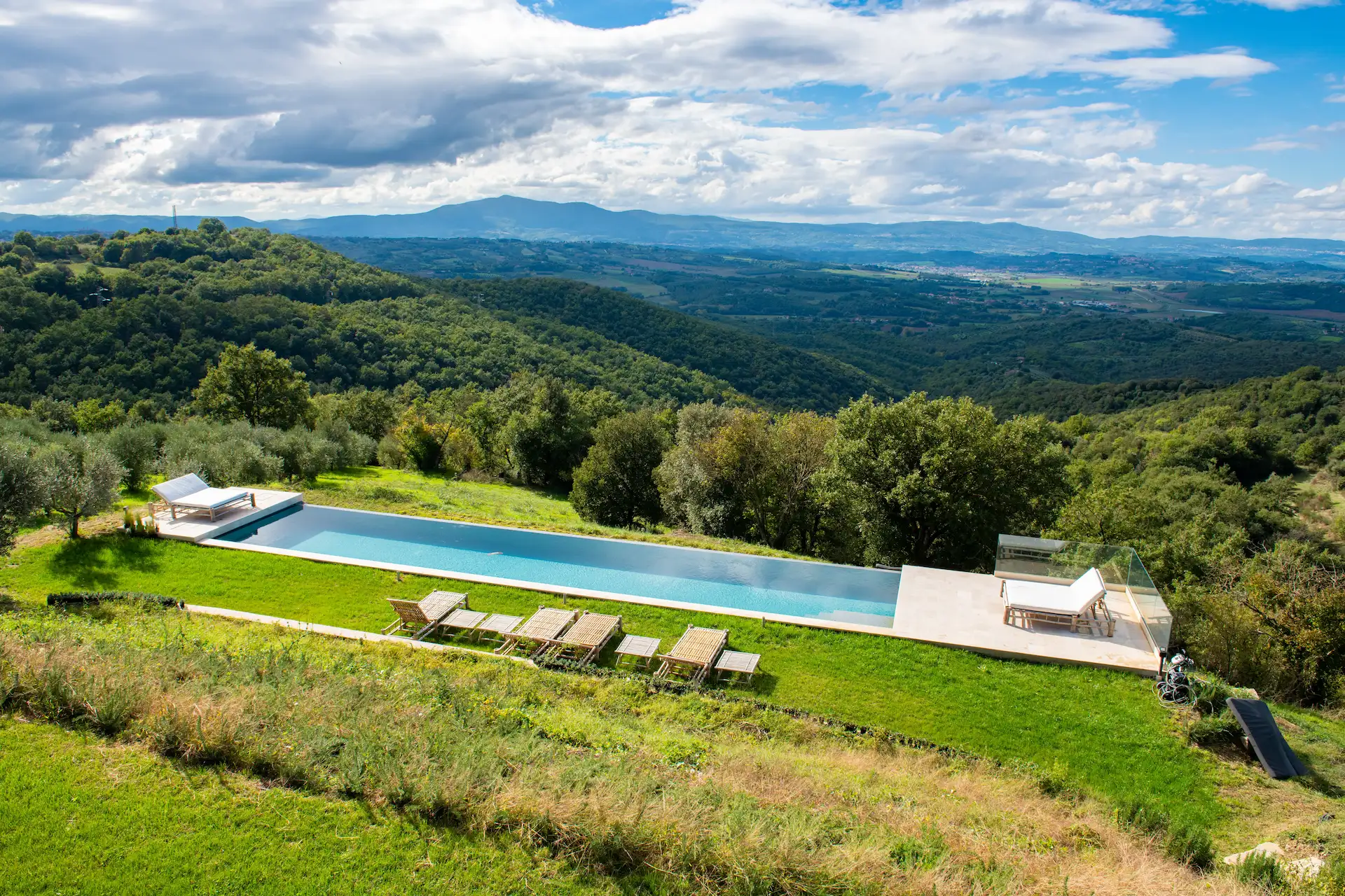 View of the spacious main bedroom at Villa Lidia