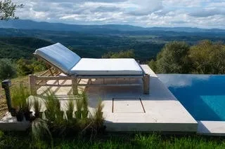 View of the spacious main bedroom at Villa Lidia