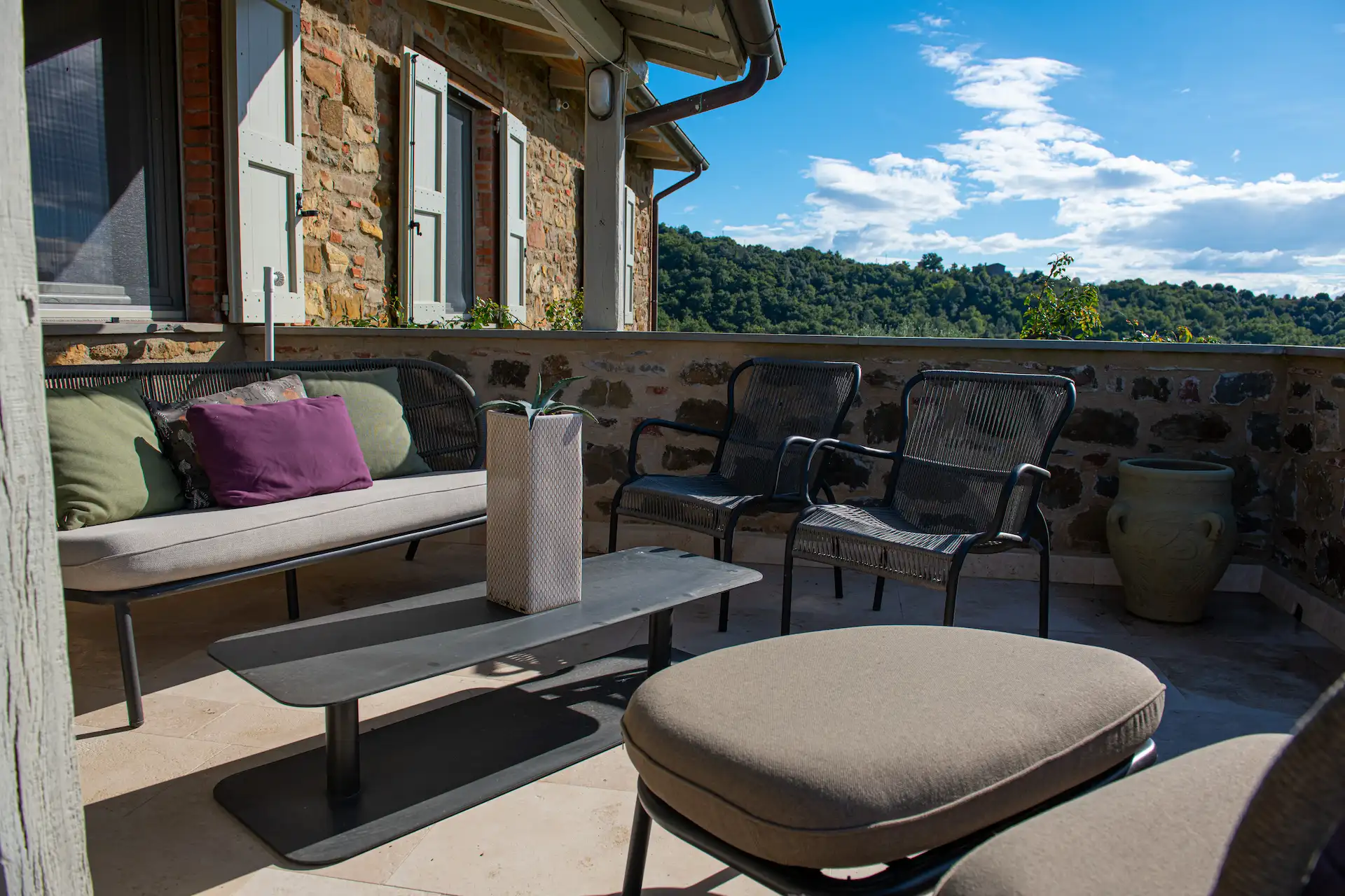 View of the spacious main bedroom at Villa Lidia