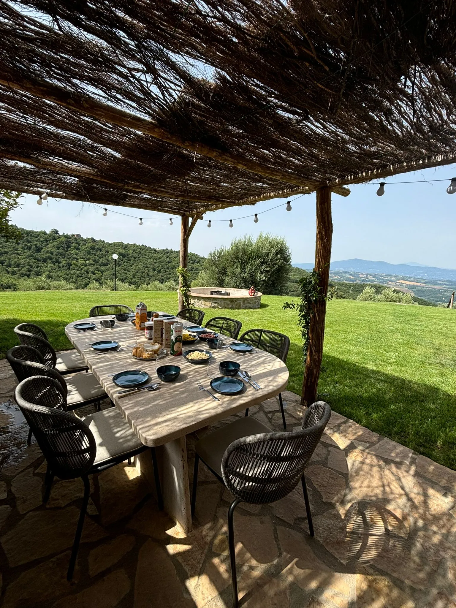 View of the spacious main bedroom at Villa Lidia